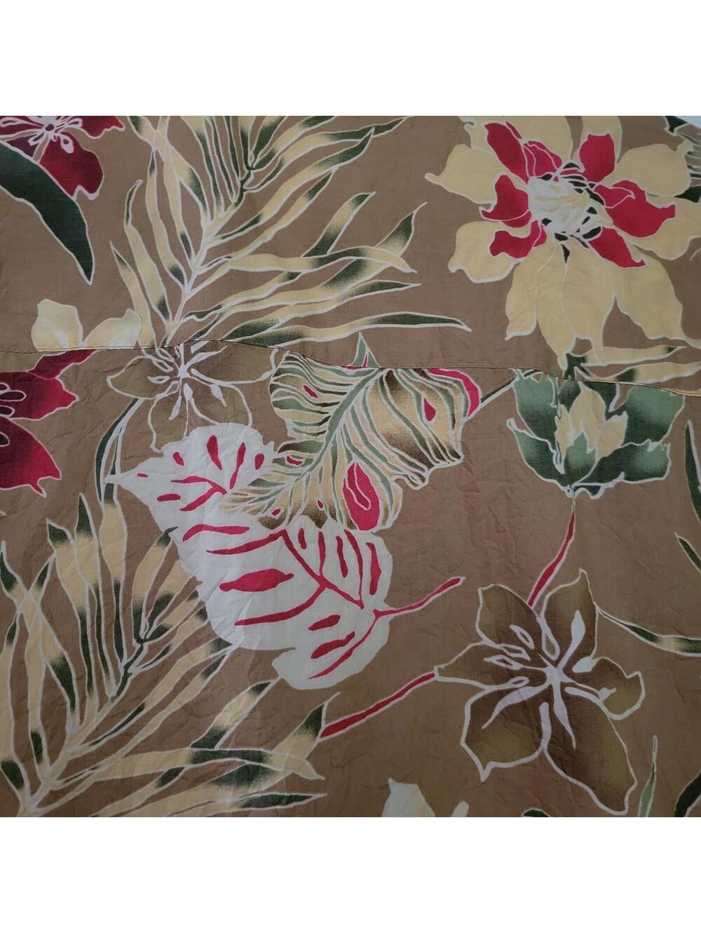 Jamaica Bay Woman's Hawaiian Shirt 100% Cotton Size 2X Floral Tan - Picture 6 of 6